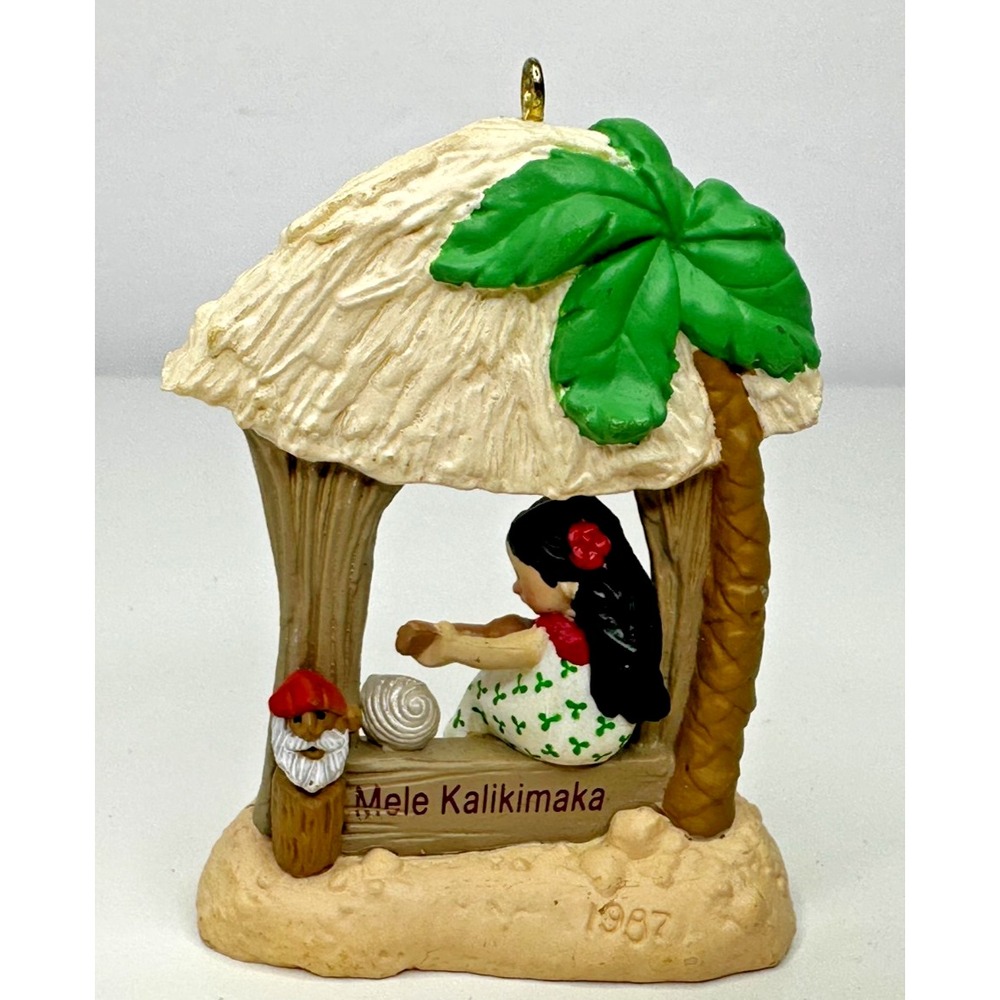 Vtg 1987 Mele Kalikimaka Hallmark Windows of the World ornament Polynesia